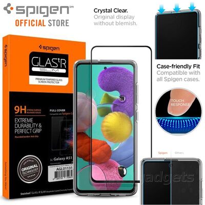 Genuine SPIGEN GLAS.tR Slim Full Cover 9H Glass for Samsung Galaxy A51 Glass Screen Protector