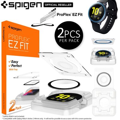 Genuine SPIGEN Pro Flex EZ Fit 2PCS for Samsung Galaxy Watch Active 2 44mm Screen Protector