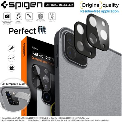 SPIGEN Full Cover Camera Glass 2PC Camera Lens Protector for iPad Pro 11 (2022/2021/2020) / iPad Pro 12.9 (2022/2021/2020)