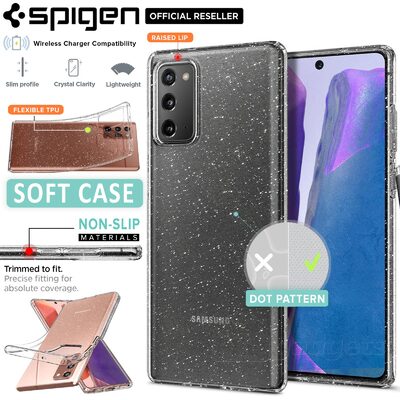 Genuine SPIGEN Liquid Crystal Glitter Slim Soft Cover for Samsung Galaxy Note 20 Case