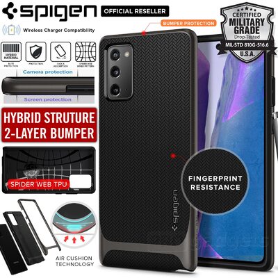 Genuine SPIGEN Neo Hybrid Dual Layer Premium Bumper TPU Cover for Samsung Galaxy Note 20 Case