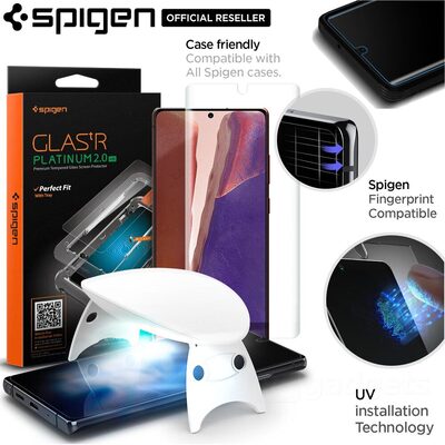 Genuine SPIGEN GLAS.tR Platinum UV Tempered Glass for Samsung Galaxy Note 20 Screen Protector
