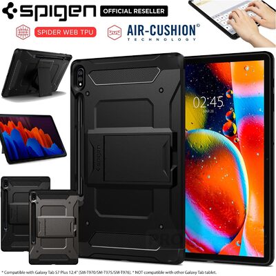 Genuine SPIGEN Tough Armor Pro Hard Cover for Samsung Galaxy Tab S8 Plus / S7 Plus / Tab S7 Plus 5G 12.4 Case