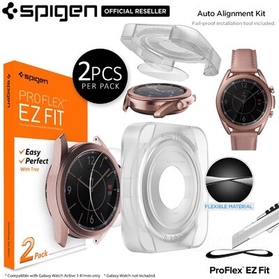 Genuine SPIGEN Pro Flex EZ Fit 2PCS for Samsung Galaxy Watch 3 41mm Screen Protector