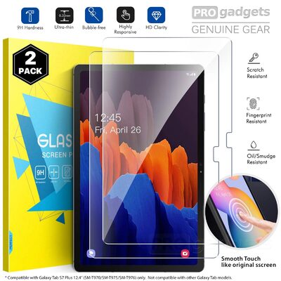 Genuine MOKO 9H Ultra Clear Tempered Glass Screen Protector for Samsung Galaxy Tab S7 Plus 12.4 2PCS