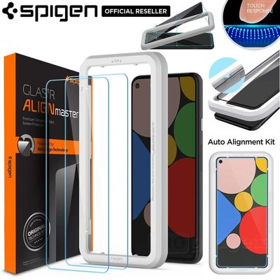 Genuine SPIGEN AlignMaster GLAS.tR Slim Tempered Glass for Google Pixel 5 5G Glass Screen Protector 2 Pcs/Pack