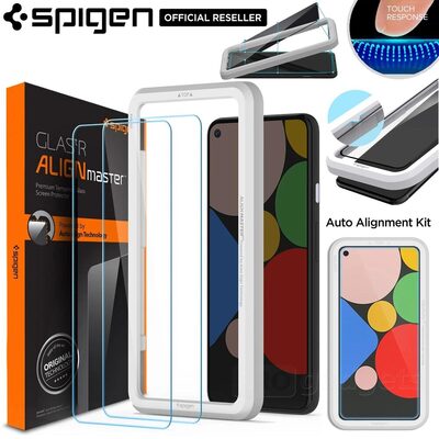 Genuine SPIGEN AlignMaster GLAS.tR Slim Tempered Glass for Google Pixel 4a 5G Glass Screen Protector 2 Pcs/Pack