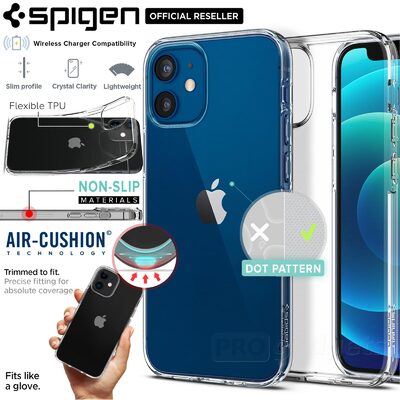 Genuine SPIGEN Liquid Crystal Exact Fit Slim Soft Cover for Apple iPhone 12 mini (5.4-inch) Case