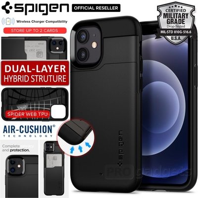 Genuine SPIGEN Slim Armor CS Card Slider Holder Cover for Apple iPhone 12 mini (5.4-inch) Case