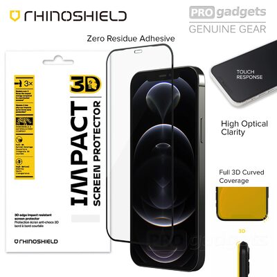 Genuine RHINOSHIELD 3D Impact Curved Edge Film for Apple iPhone 12 / 12 Pro (6.1-inch) Screen Protector