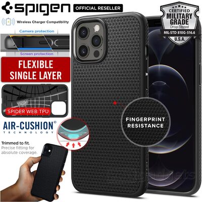 Genuine SPIGEN Liquid Air Soft TPU Armor Slim Cover for Apple iPhone 12 Pro Max (6.7-inch) Case