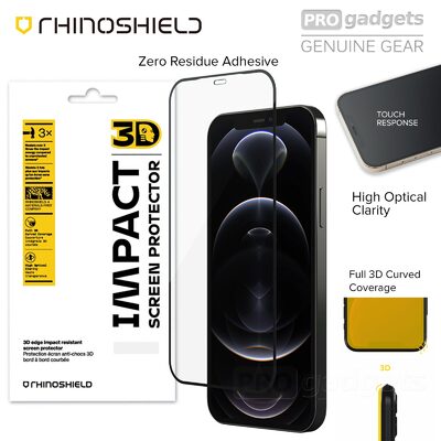 Genuine RHINOSHIELD 3D Impact Curved Edge Film for Apple iPhone 12 Pro Max (6.7-inch) Screen Protector
