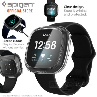 Genuine SPIGEN Ultra Hybrid Clear Screen Protector Cover for Fitbit Sense / Versa 3 Case