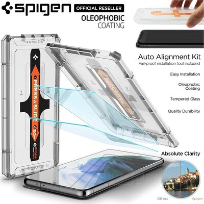 SPIGEN GLAS.tR EZ Fit 2PCS Glass Screen Protector for Galaxy S21