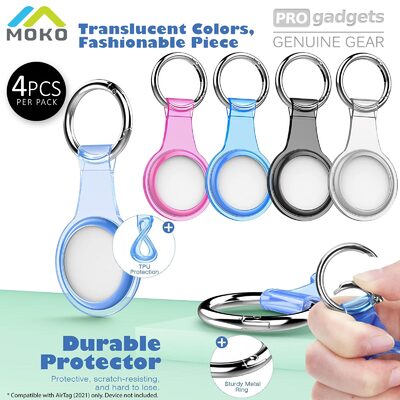 Moko Translucent Protective TPU Case for AirTag 4 Pcs/Pack