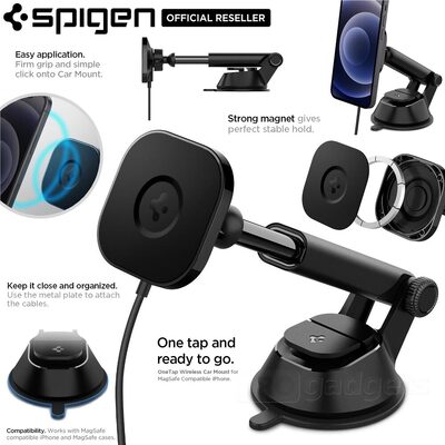 SPIGEN OneTap Pro ITS35W Magnetic Wireless Car Charger Dashboard Mount (MagFit) for MagSafe Case / Pixelsnap Case / iPhone MagSafe Series