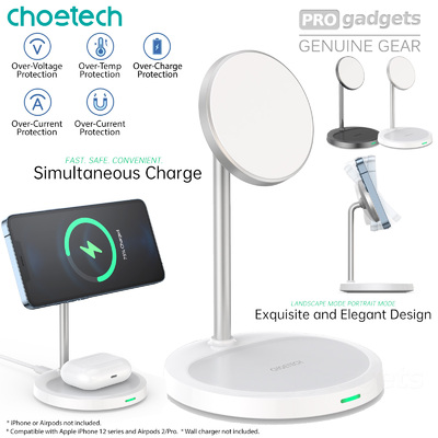 Choetech Magsafe Wireless Charger Stand 2 In 1 Fast Charing Stand Dock