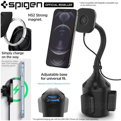SPIGEN OneTap Pro ITS68W Cup Mount Wireless Car Charger Holder (MagFit) for MagSafe / iPhone