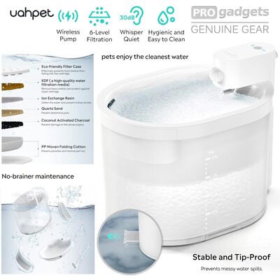 Uahpet Wireless Automatic Pet Water Fountain