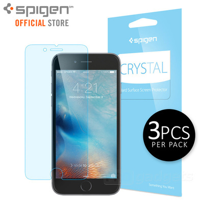 iPhone 8 / 7 / 6 / 6S Screen Protector, Genuine Spigen Full HD 3 PK Crystal CR for Apple