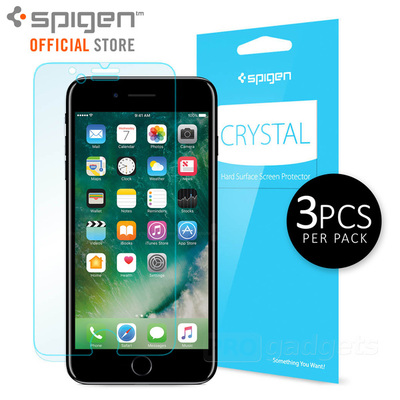 iPhone 8 Plus / 7 Plus / 6 Plus Screen Protector, Genuine Spigen Full HD 3 PK Crystal CR for Apple