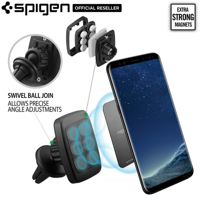 Car Mount Cradle Holder, Genuine Spigen A201 Air Vent Magnetic for iPhone/Galaxy