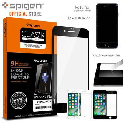 iPhone 8 Plus / 7 Plus Glass Screen Protector, Genuine Spigen Full Cover Tempered Glass Apple