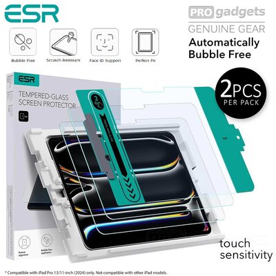 ESR Tempered Glass Screen Protector 2PCS With Installation Tray for iPad Pro 11-inch M4 (2024)