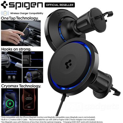 SPIGEN OneTap Pro 3 CryoMax 15W Wireless Charger ITS13WC Magnetic MagSafe Compatible Car Mount Air Vent Hook Holder for MagSafe / iPhone