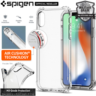 iPhone X Case, Genuine SPIGEN Rugged Crystal Air Cushion Soft Cover for Apple