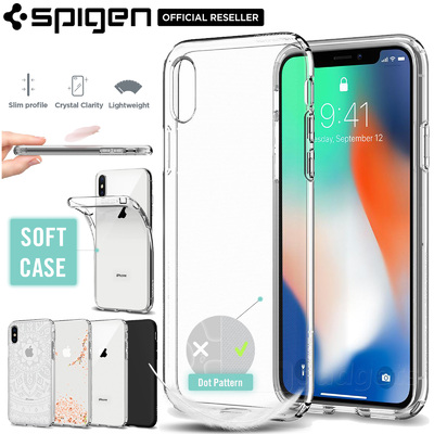 iPhone X Case, Genuine SPIGEN Liquid Crystal Exact Fit Slim Soft Cover for Apple