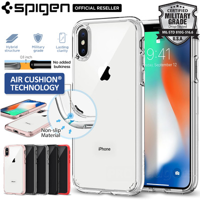 iPhone X Case, Genuine SPIGEN Ultra Hybrid Bumper Hard Cover for Apple