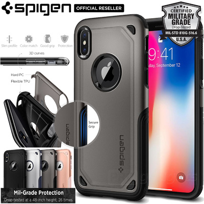 iPhone X Case, Genuine SPIGEN Dual Layer Hybrid Armor Slim Cover for Apple