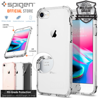 iPhone 8 Case, Genuine SPIGEN Crystal Shell Bumper Hard Cover for Apple