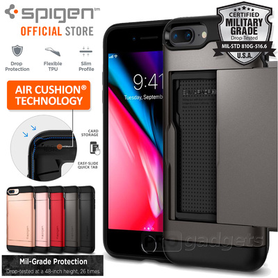 iPhone 8 Plus Case, Genuine SPIGEN Slim Armor CS Card Slider Cover for Apple
