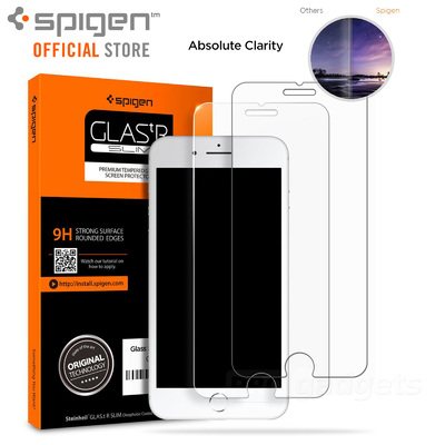 iPhone 8 Screen Protector, Genuine SPIGEN GLAS.tR Slim 9H Tempered Glass 2PCS